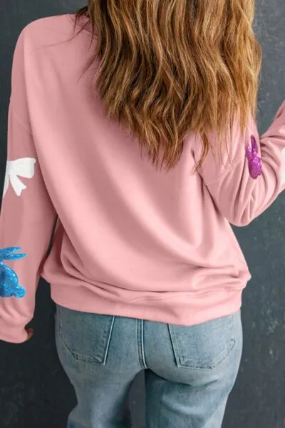 Easter Bunny Bow Knot Sequined Sweatshirt sold by Charming Charlie product image thumbnail 3