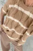 Striped Cable Knit Short Sleeve Sweater sold by Charming Charlie