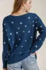 Umgee Full Size Star V-Neck Long Sleeve Sweater Plus Size sold by Charming Charlie