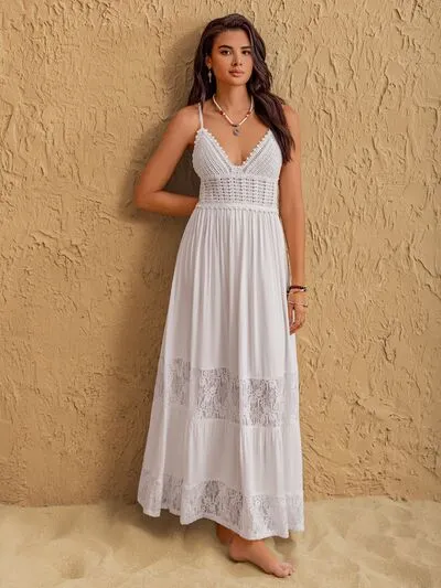Lace Detail Crochet Tiered Maxi Cami Dress sold by Charming Charlie product image thumbnail 3