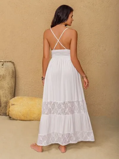 Lace Detail Crochet Tiered Maxi Cami Dress sold by Charming Charlie product image thumbnail 2