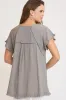 Umgee Full Size Seam Detail Linen Ruffle Fringe Edge Top Plus Size sold by Charming Charlie
