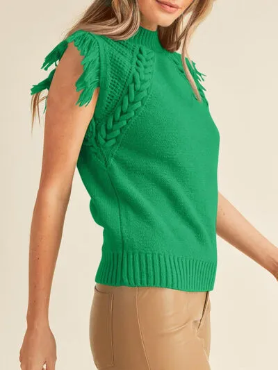 Lovelet Fringe Mock Neck Sweater Vest sold by Charming Charlie product image thumbnail 4