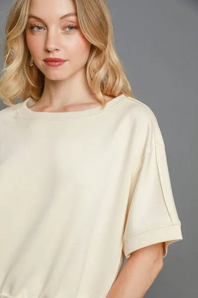 Umgee Full Size Lightweight Cropped Sweatshirt Plus Size sold by Charming Charlie product image thumbnail 2