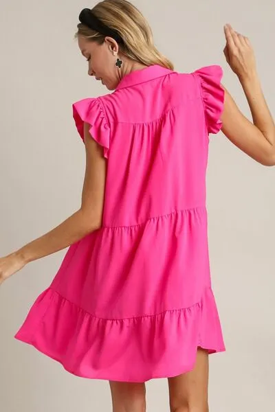 Umgee Full Size Johnny Collar Ruffle Cap Sleeve Tiered Dress Plus Size sold by Charming Charlie product image thumbnail 2