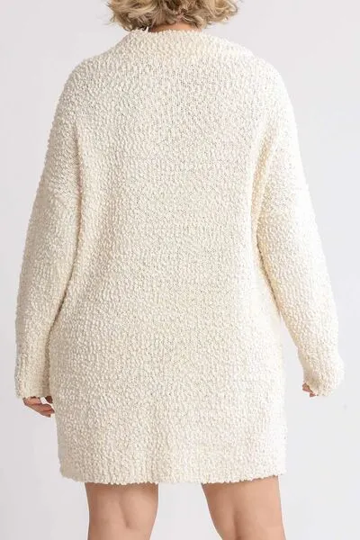 Umgee Full Size High Low Long Sleeve Boucle Sweater Dress Plus Size sold by Charming Charlie product image thumbnail 5