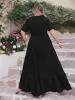 Plus Size Ruffled Hem Button Down V-Neck Short Sleeve Maxi Dress sold by Charming Charlie