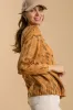 Umgee Full Size Animal Print Round Neck Distressed Detail Sweater Plus Size sold by Charming Charlie