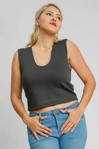 Umgee Full Size Scoop Neck Cropped Tank Plus Size sold by Charming Charlie product image thumbnail 2