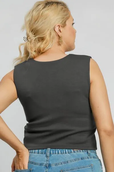 Umgee Full Size Scoop Neck Cropped Tank Plus Size sold by Charming Charlie product image thumbnail 3