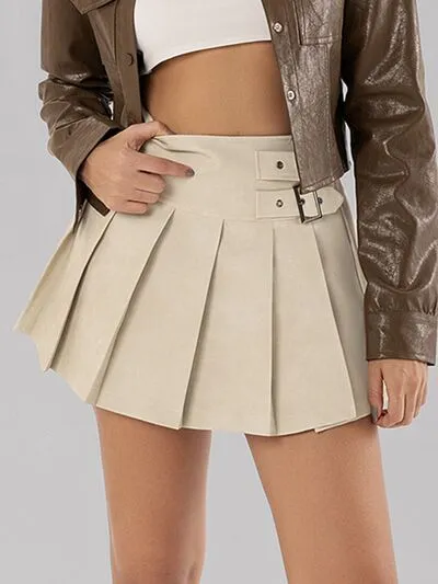 Buckle Decor Pleated Mini Skirt sold by Charming Charlie product image thumbnail 3