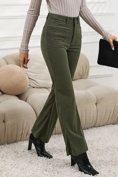 High Waist Square Pockets Corduroy Pants sold by Charming Charlie product image thumbnail 4