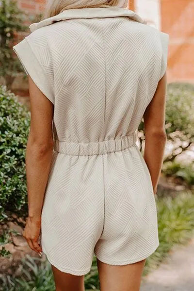 Textured Zip Front Romper with Pockets sold by Charming Charlie product image thumbnail 5