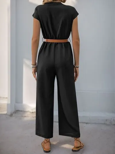 Perfee Notched Wide Leg Jumpsuit sold by Charming Charlie product image thumbnail 2