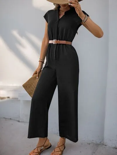 Perfee Notched Wide Leg Jumpsuit sold by Charming Charlie product image thumbnail 4