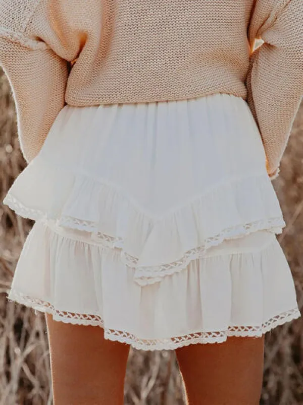 Lovelet Lace Detail Layered Skirt sold by Charming Charlie