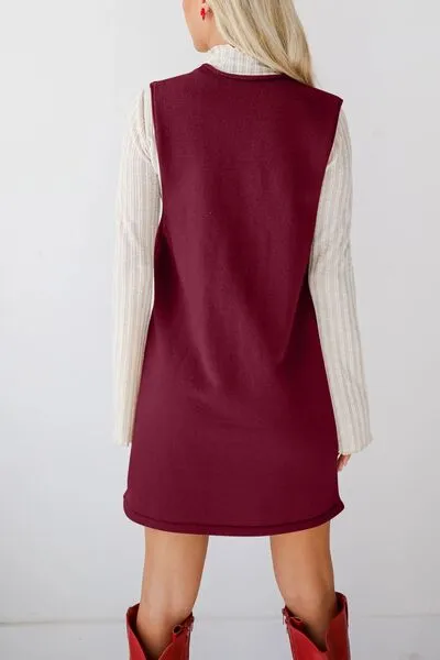 Lovelet Pocketed V-Neck Mini Sweater Overall Dress sold by Charming Charlie product image thumbnail 2