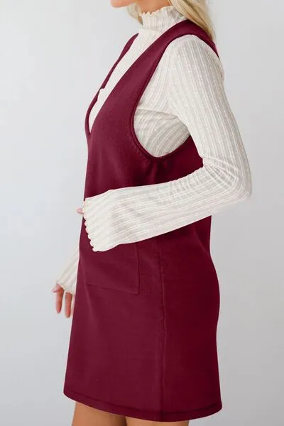 Lovelet Pocketed V-Neck Mini Sweater Overall Dress sold by Charming Charlie product image thumbnail 5