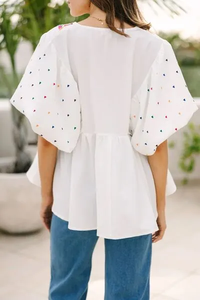 Printed V-Neck Puff Sleeve Top sold by Charming Charlie product image thumbnail 2