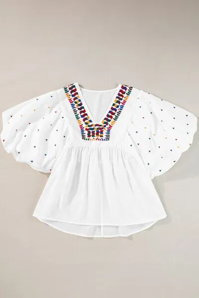 Printed V-Neck Puff Sleeve Top sold by Charming Charlie product image thumbnail 5