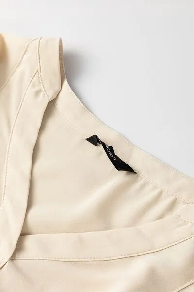 Lantern Sleeve Notched V Neck Ruched Blouse sold by Charming Charlie product image thumbnail 5