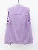 Full Size Button Down Raw Hem Sleeveless Denim Jacket Plus Size sold by Charming Charlie