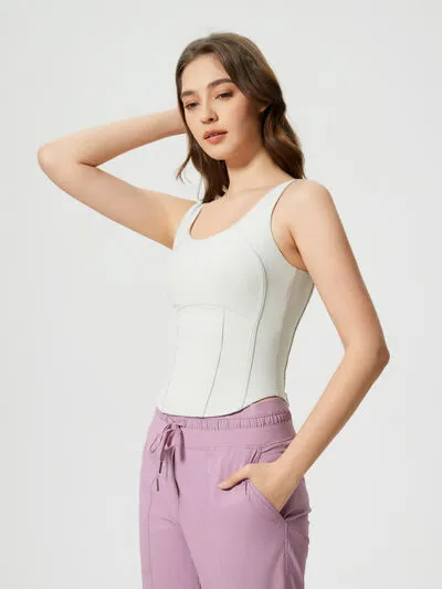 Millennia Round Neck Wide Strap Active Tank with Detachable Chest Pads sold by Charming Charlie product image thumbnail 5