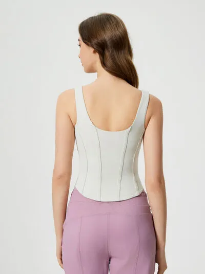 Millennia Round Neck Wide Strap Active Tank with Detachable Chest Pads sold by Charming Charlie product image thumbnail 2
