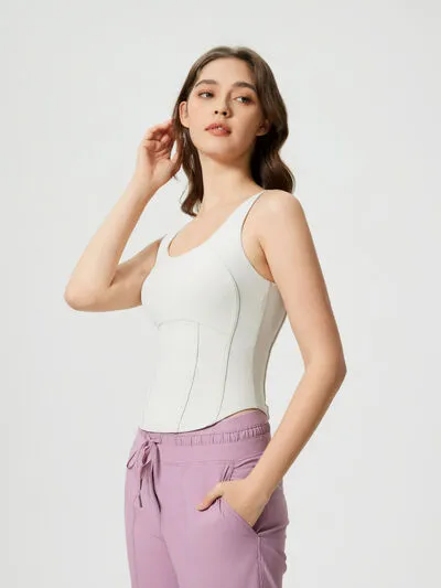 Millennia Round Neck Wide Strap Active Tank with Detachable Chest Pads sold by Charming Charlie product image thumbnail 3