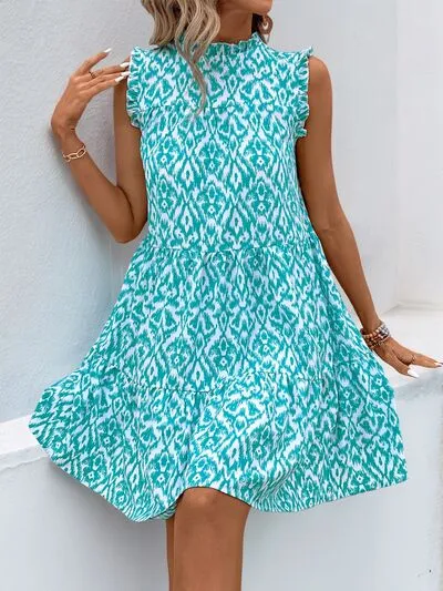 Perfee Printed Frill Sleeveless Mini Dress sold by Charming Charlie product image thumbnail 5