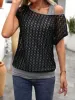 Lace Short Sleeve Fake Two Piece T-Shirt sold by Charming Charlie