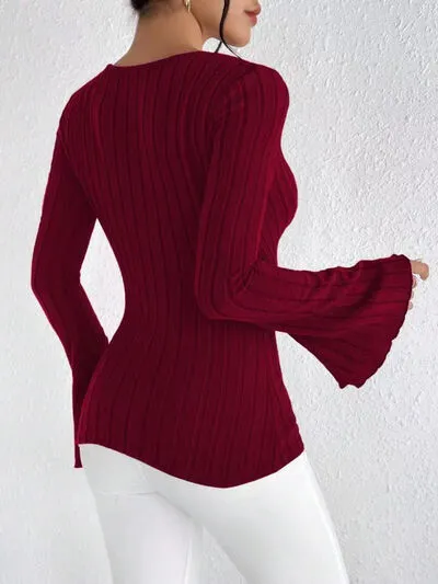 Ribbed Flare Sleeve Top sold by Charming Charlie product image thumbnail 5