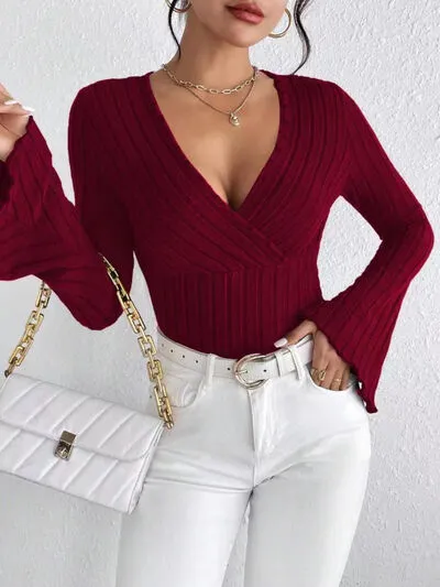 Ribbed Flare Sleeve Top sold by Charming Charlie product image thumbnail 4