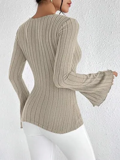 Ribbed Flare Sleeve Top sold by Charming Charlie product image thumbnail 4