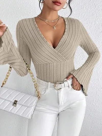 Ribbed Flare Sleeve Top sold by Charming Charlie product image thumbnail 5