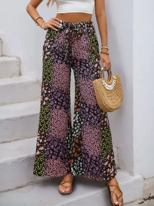Floral High Rise Wide Leg Pants sold by Charming Charlie