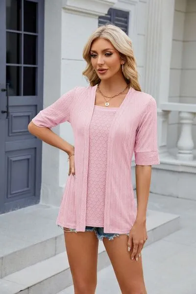 Texture Square Neck Half Sleeve Blouse sold by Charming Charlie product image thumbnail 3