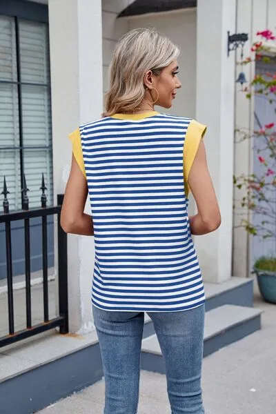 Contrast Striped Round Neck T-Shirt sold by Charming Charlie product image thumbnail 4