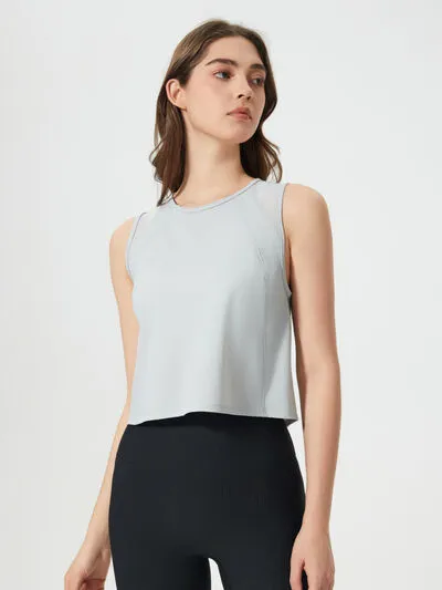 Millennia Round Neck Cropped Active Tank sold by Charming Charlie