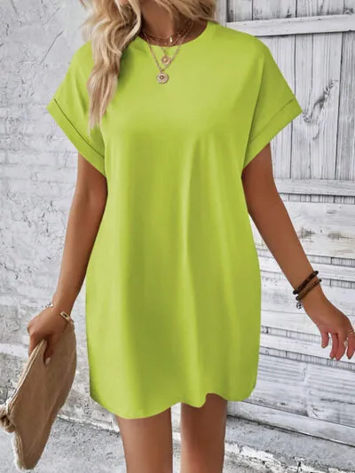 Round Neck Short Sleeve Mini Tee Dress with Pockets sold by Charming Charlie product image thumbnail 5
