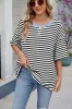 Contrast Striped Round Neck Half Sleeve T-Shirt sold by Charming Charlie
