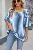 Contrast Striped Round Neck Half Sleeve T-Shirt sold by Charming Charlie