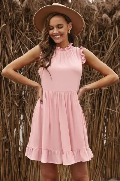 Ruffled Sleeveless Mini Dress sold by Charming Charlie product image thumbnail 2