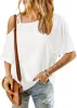 Asymmetrical Neck Half Sleeve T-Shirt sold by Charming Charlie