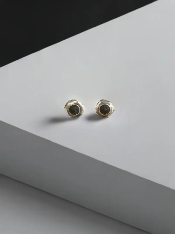 The SAK- Silver Stud with Black Stone Earring sold by Charming Charlie