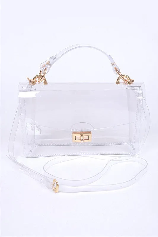 Clear PVC Crossbody Swing Bag sold by Charming Charlie