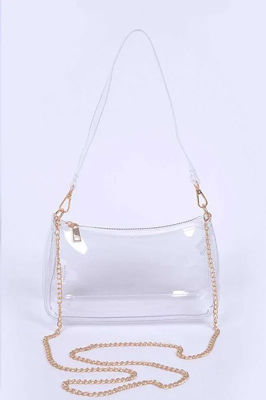 Transparent Clear Convertible Shoulder Bag sold by Charming Charlie