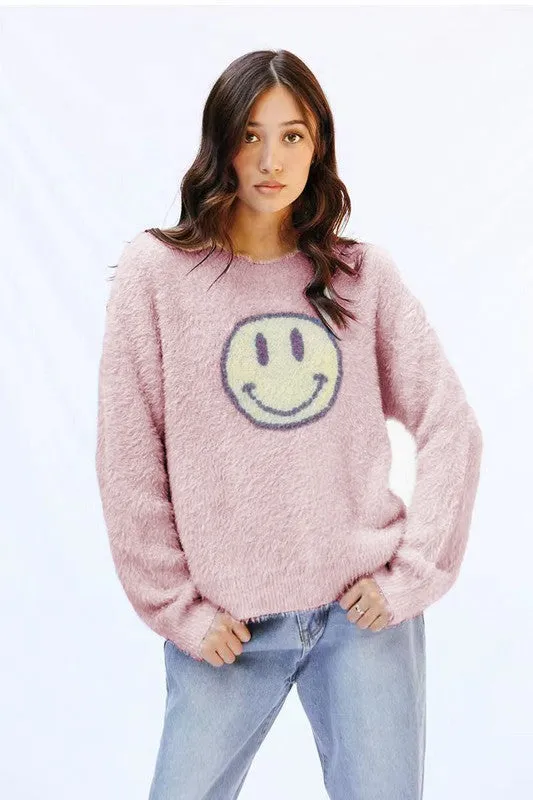 Fuzzy smile sweater sold by Charming Charlie product image thumbnail 3