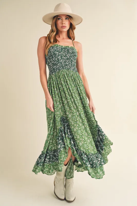 Aemi + Co Ditsy Floral Ruffled Hem Maxi Cami Dress sold by Charming Charlie