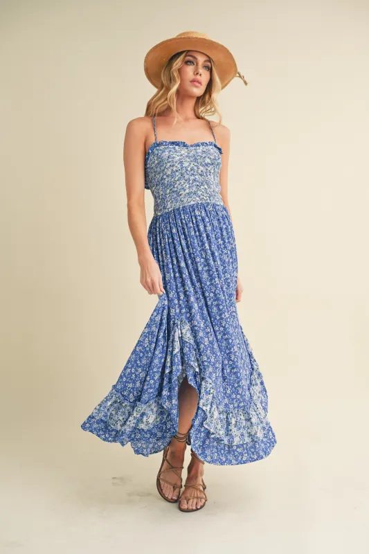Aemi + Co Ditsy Floral Ruffled Hem Maxi Cami Dress sold by Charming Charlie